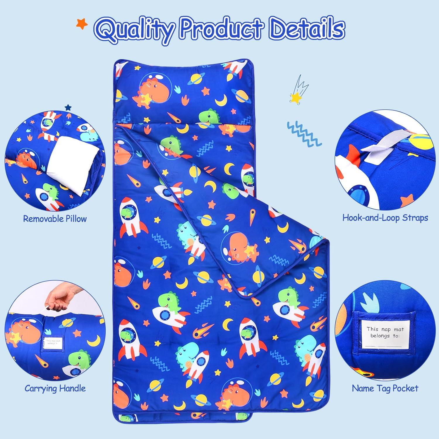 Mats de Siesta para Niños Dinosaurio 135x53cm con Almohada