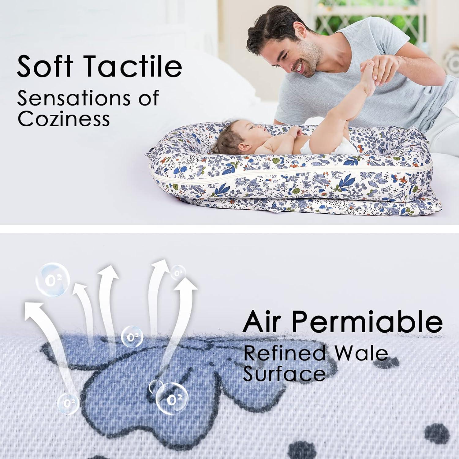 Cubierta de Reemplazo Mexxi para Nido de Bebé Hipoalergénica Flores