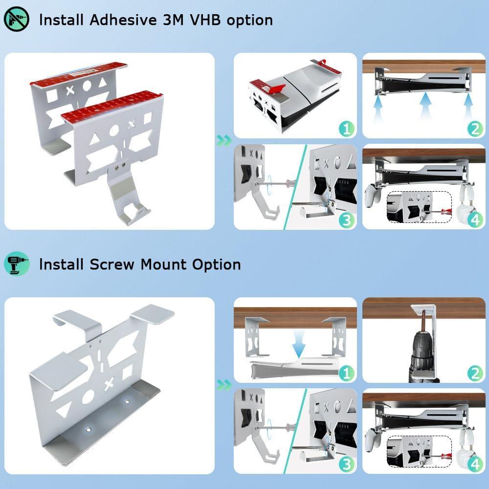 Soporte de Aluminio Chanvoo para PS5 y Controlador - Blanco