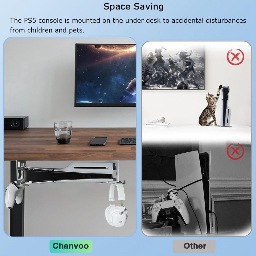 Soporte de Aluminio Chanvoo para PS5 y Controlador - Blanco