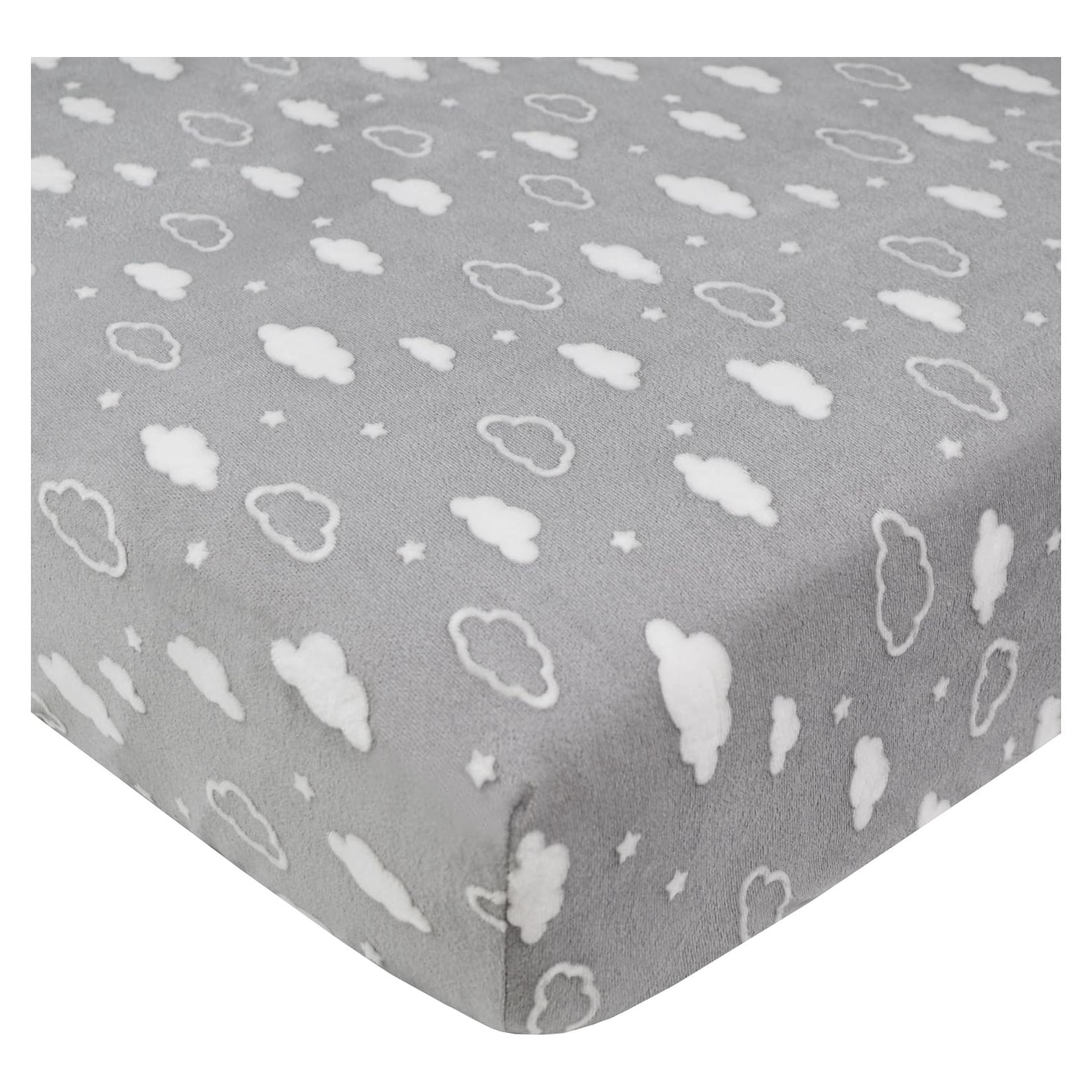 Sábana Ajustable Chenille Suave American Baby 71.1x132.1cm Gris