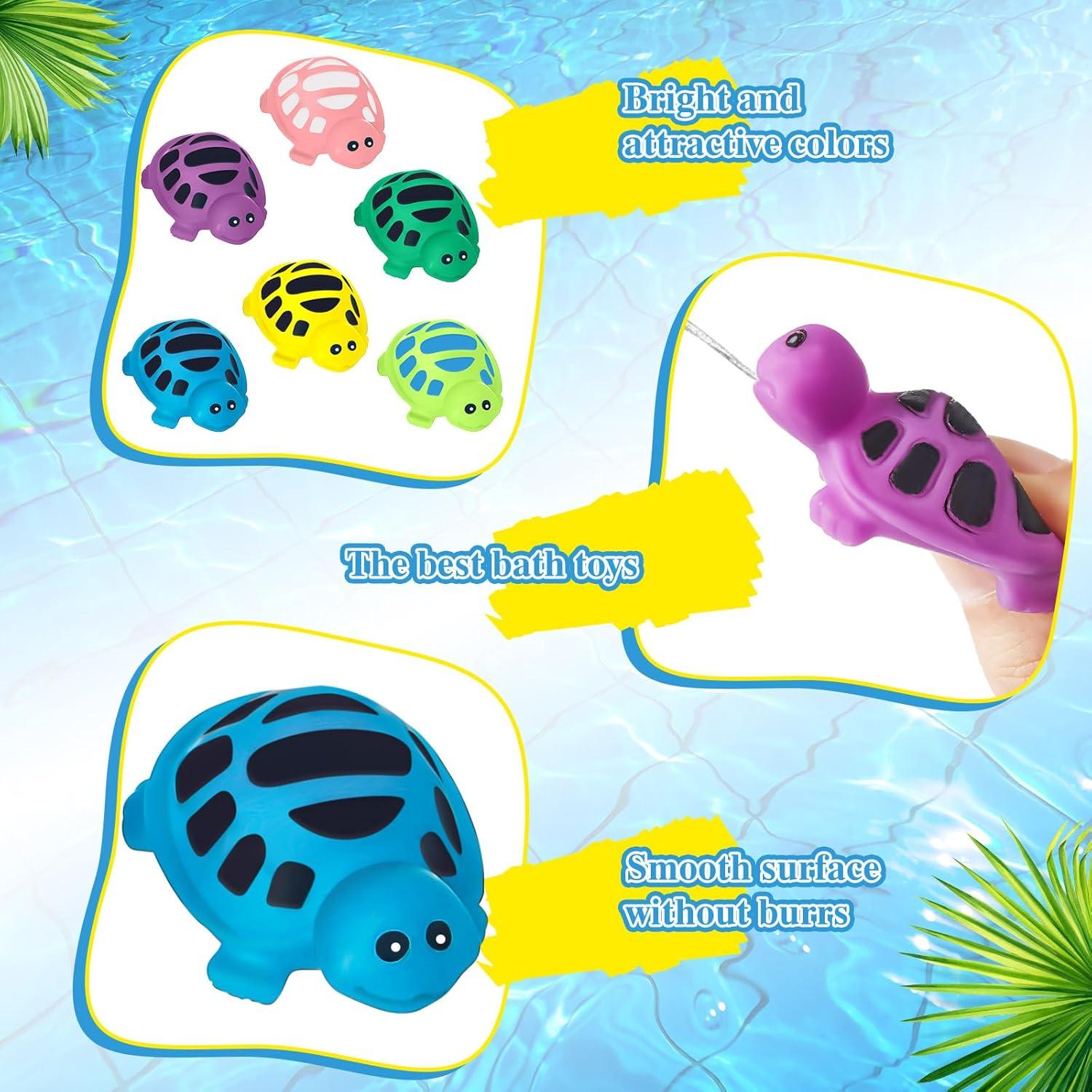 Juguetes de Baño DEEKIN Tortugas 24 Piezas 6 Colores