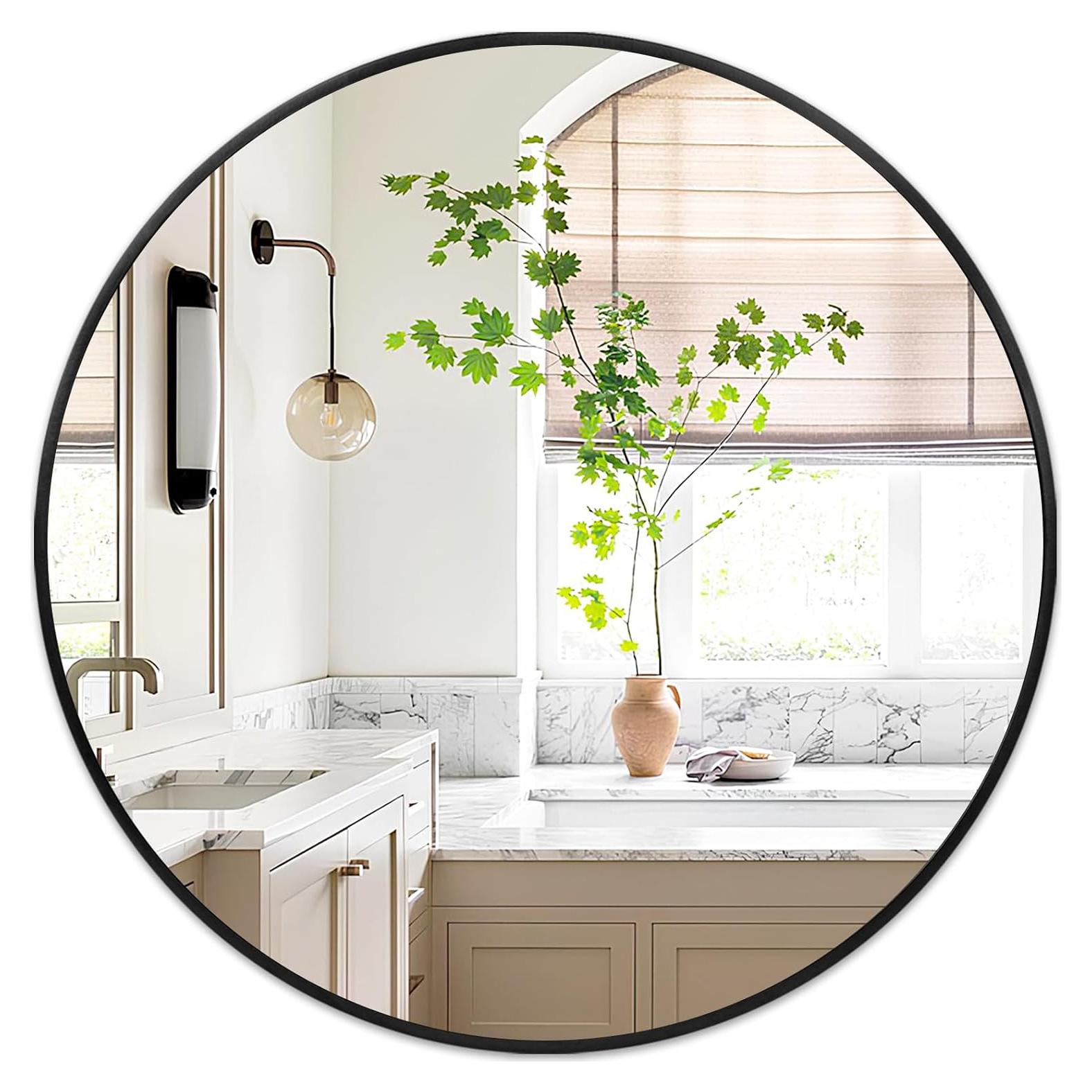 Espejo Circular Negro Fabuday 45.72 cm para Decoración de Pared