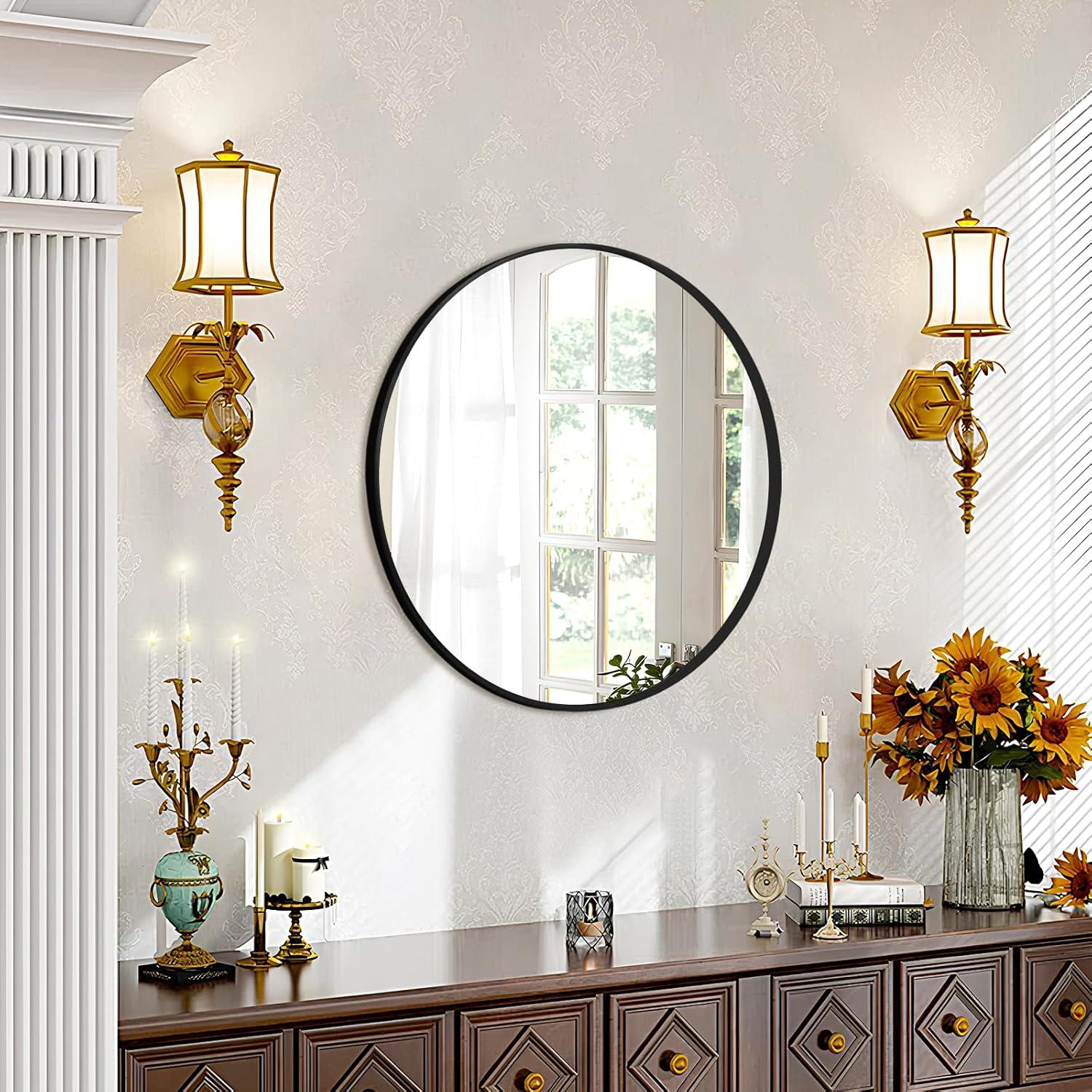 Espejo Circular Negro Fabuday 45.72 cm para Decoración de Pared