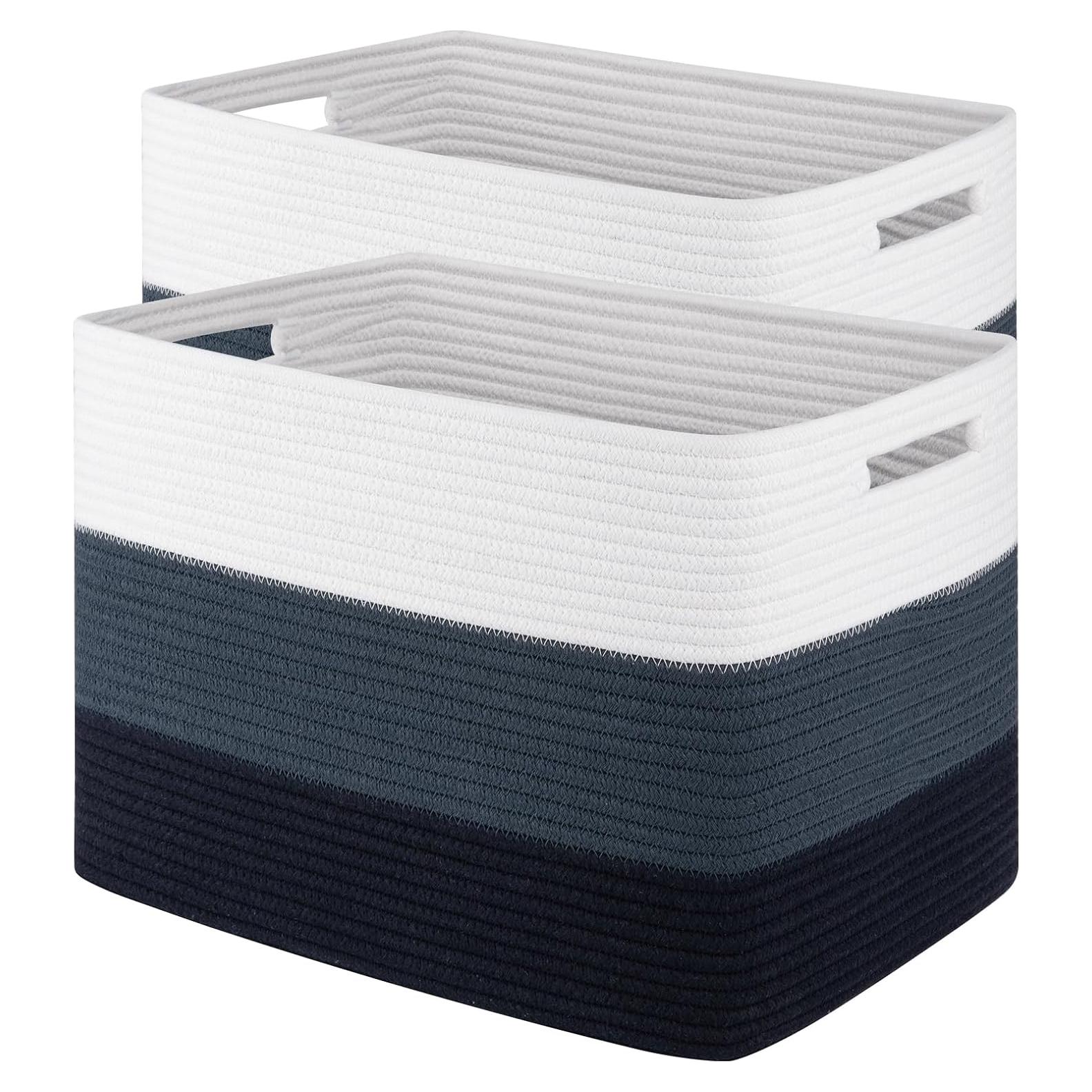 Cestas de Almacenamiento Tejidas SIXDOVE 42L 2 Unidades Azul