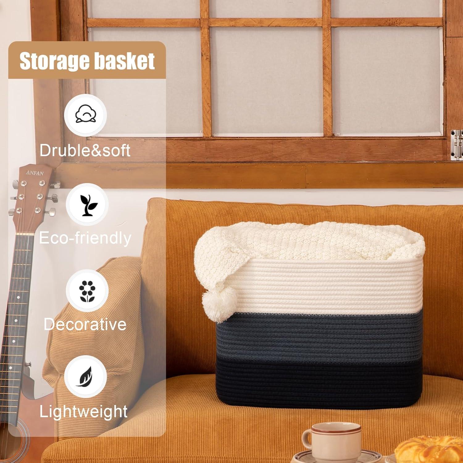 Cestas de Almacenamiento Tejidas SIXDOVE 42L 2 Unidades Azul