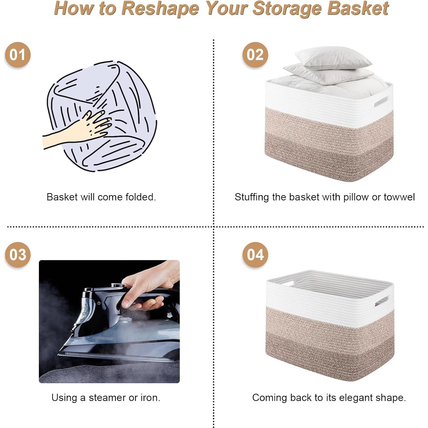 Cestas de Almacenamiento Tejidas SIXDOVE 42L 2 Unidades Azul