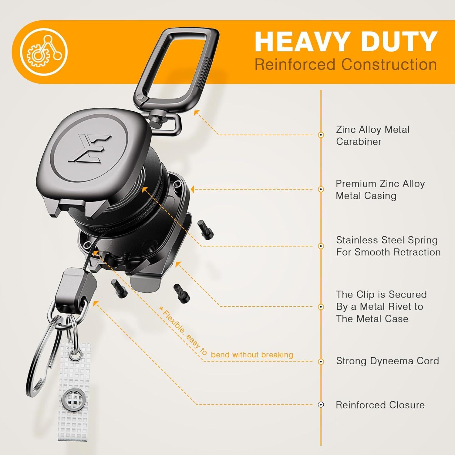 Soporte Retráctil ELV para Llaves e Identificaciones - Metal