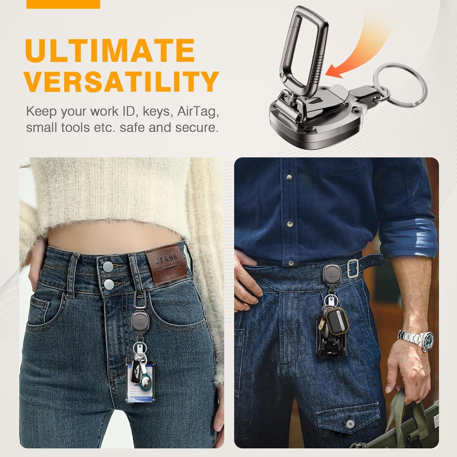 Soporte Retráctil ELV para Llaves e Identificaciones - Metal