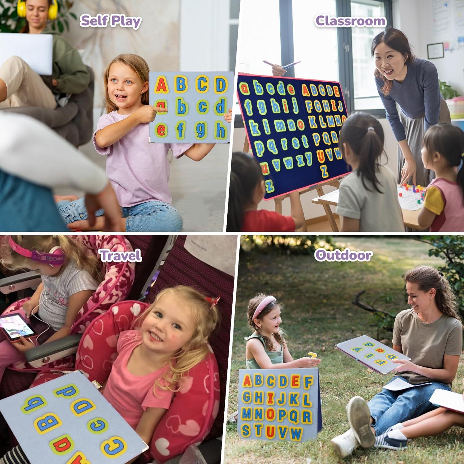 Letras de Fieltro CHEFAN para Aprendizaje ABC 3+ Años