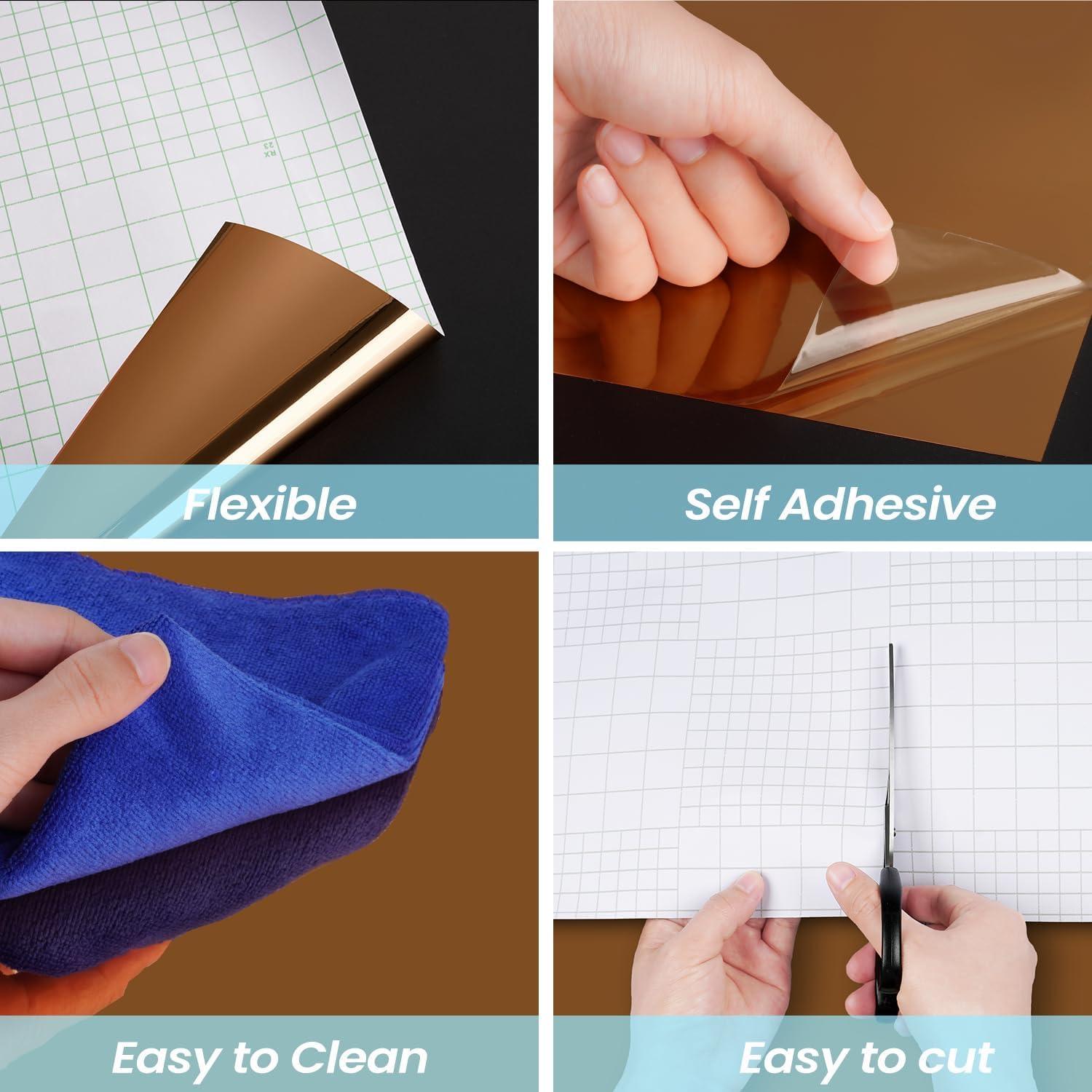 Vinilo Permanente Espejo Marrón FunStick 30.48x203.2cm