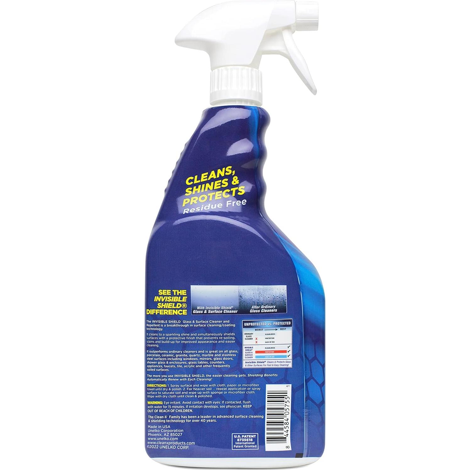 Limpiador y Repelente de Vidrio Unelko Invisible Shield 2x32oz