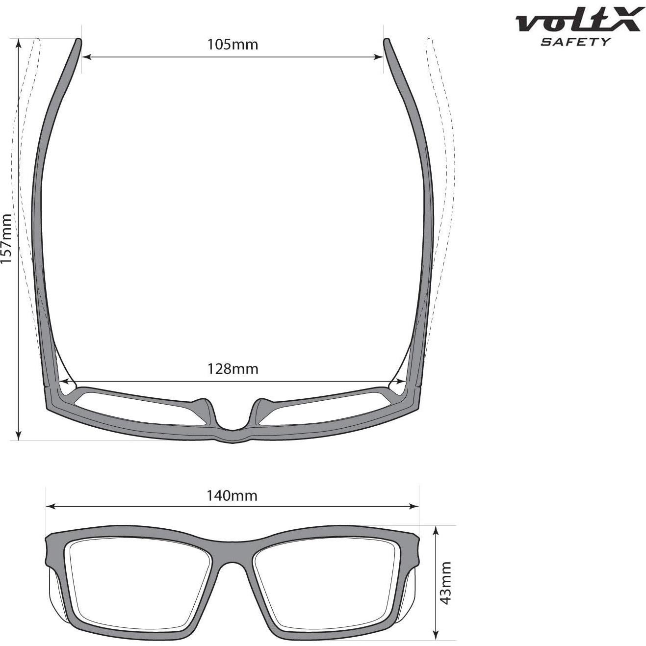 Gafas de Seguridad VoltX +1.0 Dioptría Lente Clara UV400