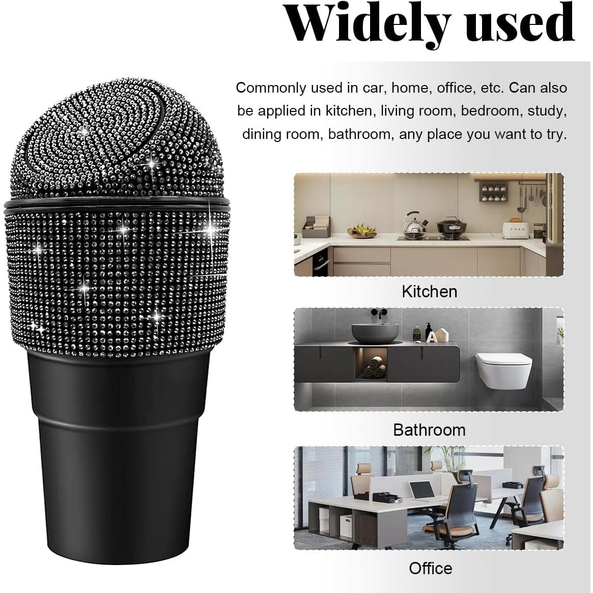 Bote de Basura para Auto Yourkar Brillante con Tapa Negra