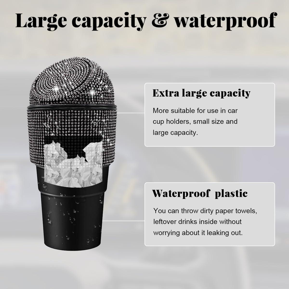 Bote de Basura para Auto Yourkar Brillante con Tapa Negra