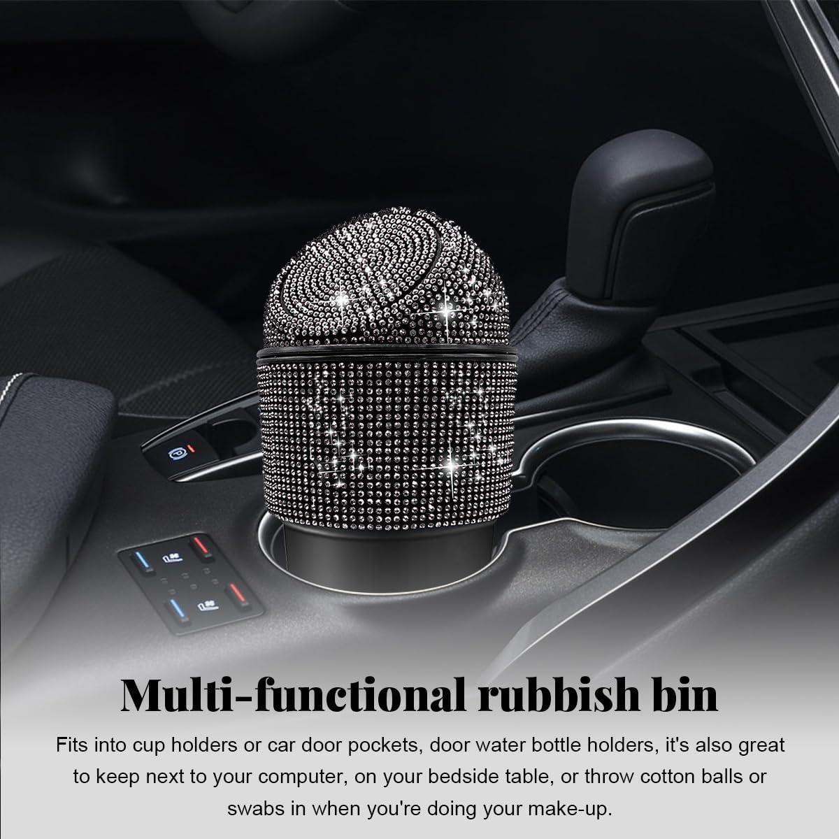 Bote de Basura para Auto Yourkar Brillante con Tapa Negra