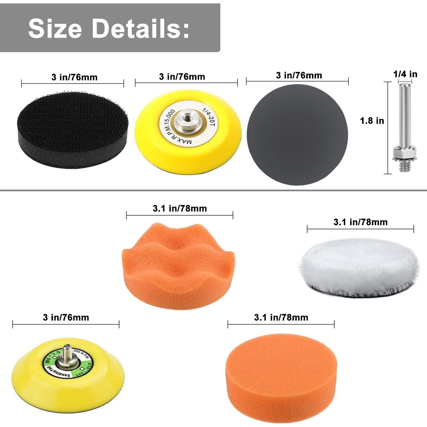 Kit de Restauración de Faros Rvetol 120 Pcs Discos Lijado 3"