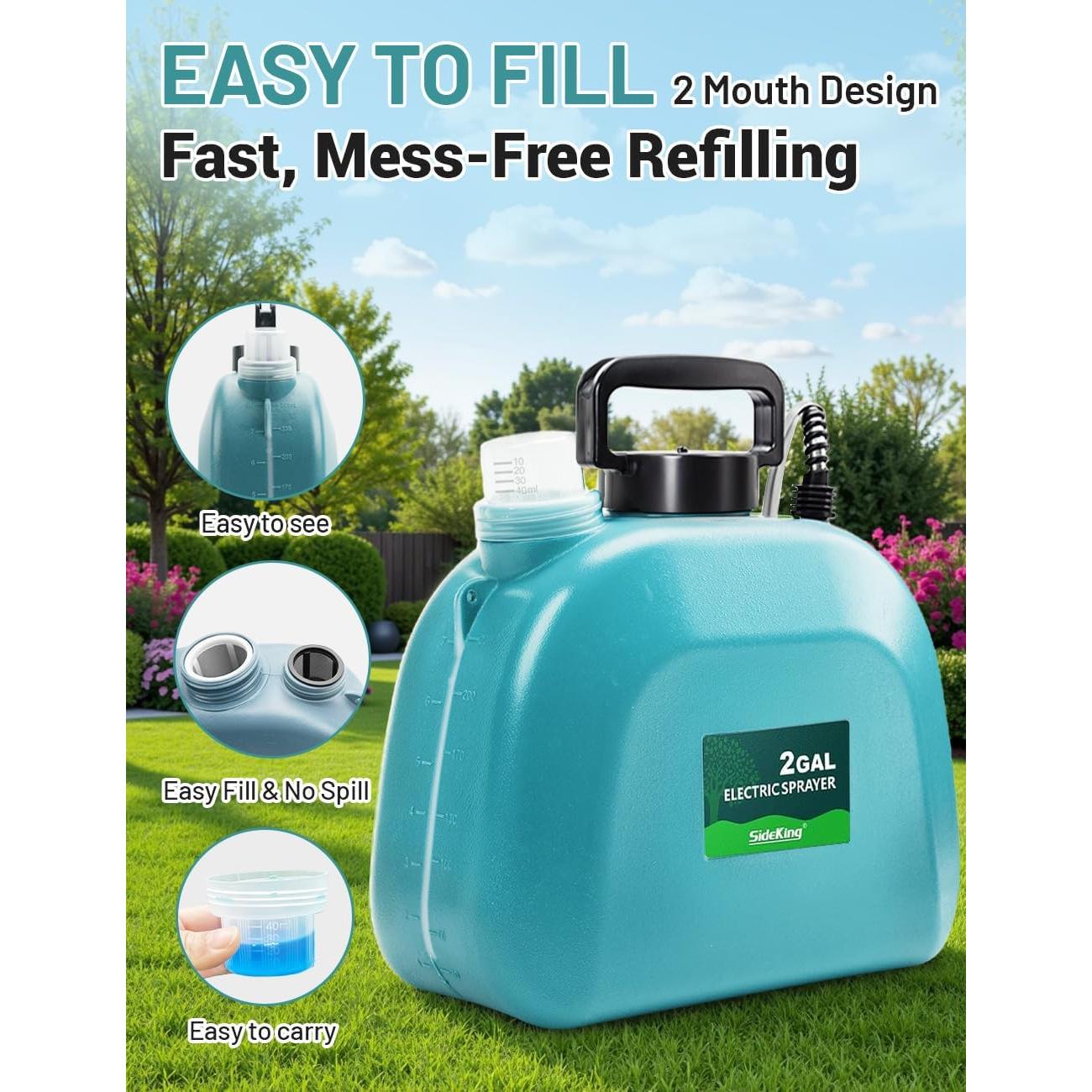 Pulverizador a Batería 2 Galones SideKing con Varilla 81.28 cm