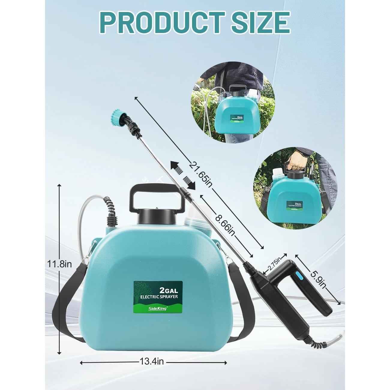 Pulverizador a Batería 2 Galones SideKing con Varilla 81.28 cm