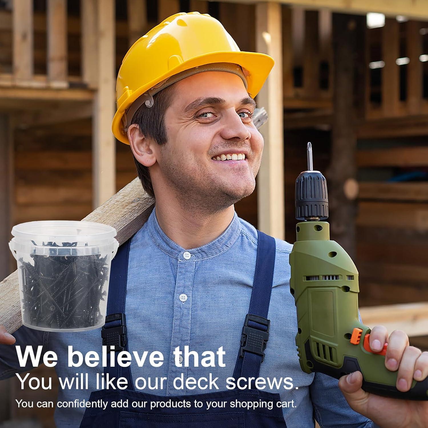 Tornillos de Madera Bobibbi 8x3.81 cm T25 Torx Negros 165 Pzas