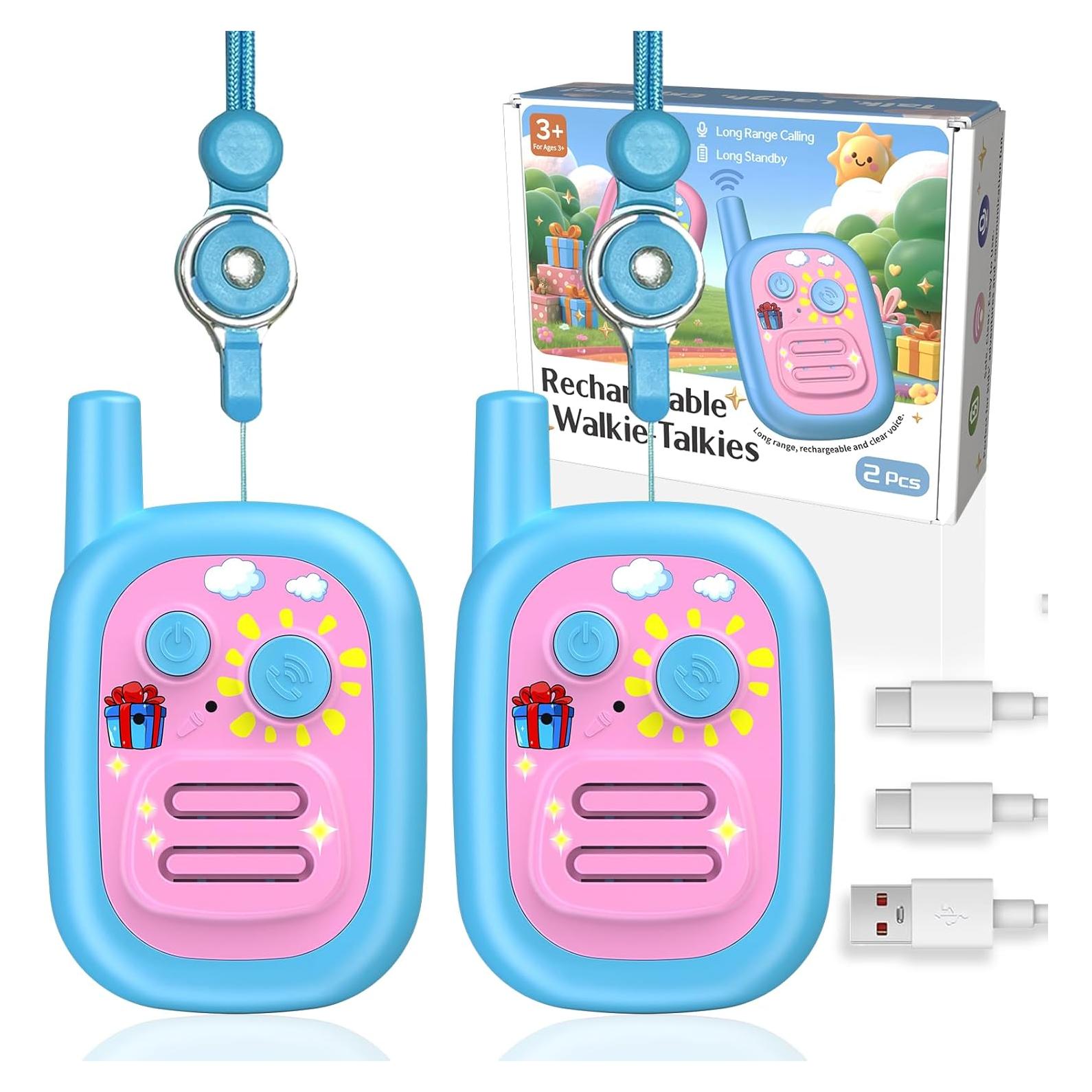 Walkie Talkies para Niños BUKEWIT 2 Pack Azul 304.8m