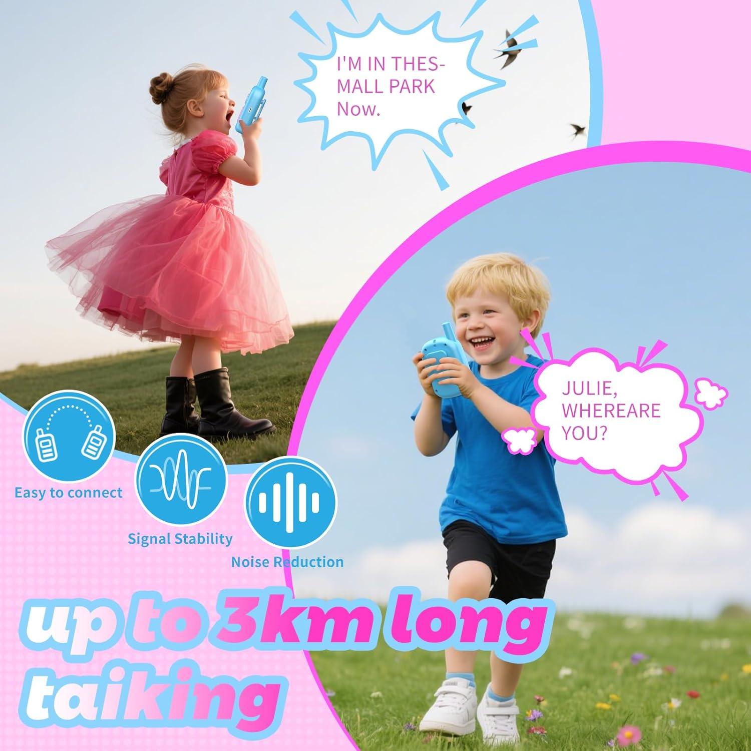 Walkie Talkies para Niños BUKEWIT 2 Pack Azul 304.8m