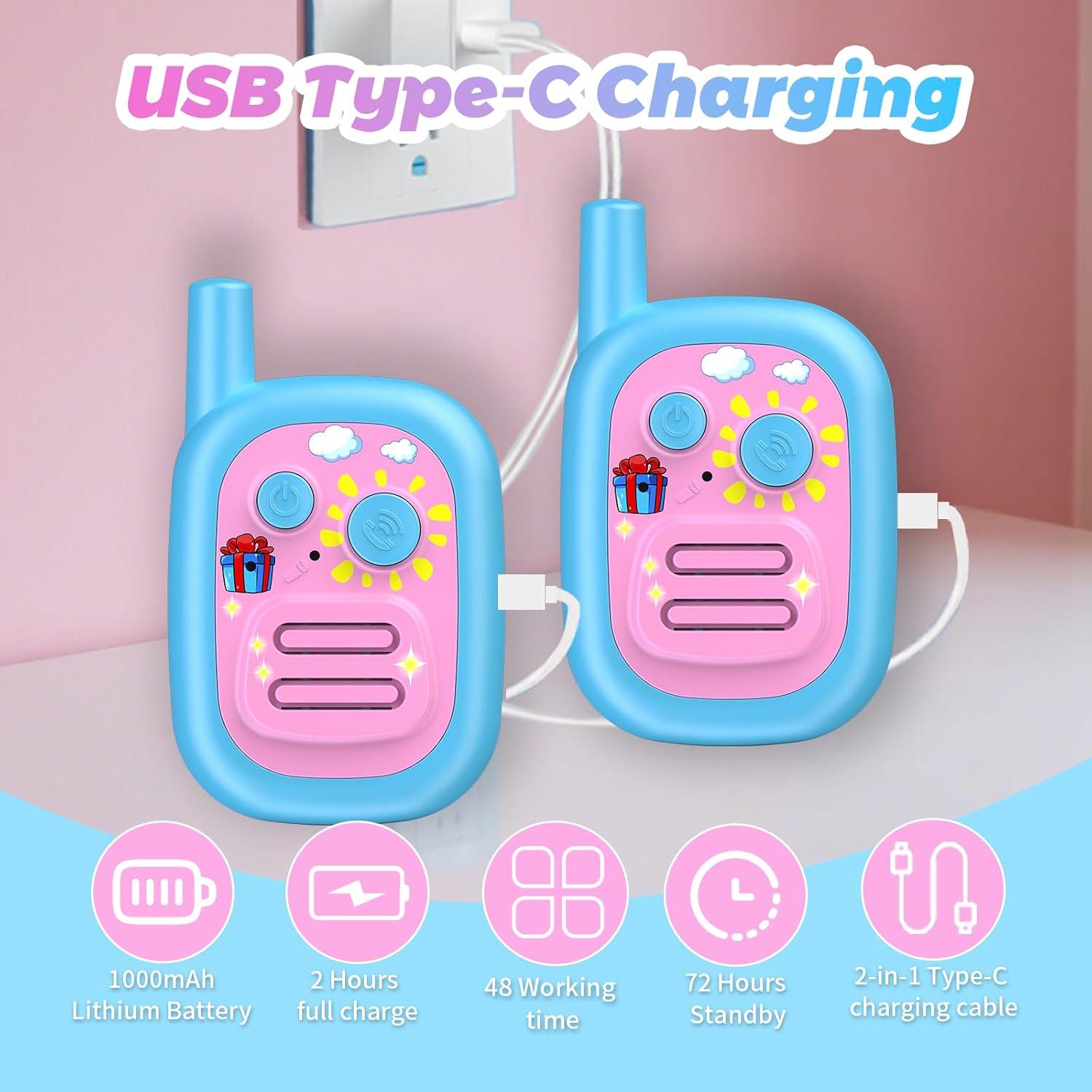 Walkie Talkies para Niños BUKEWIT 2 Pack Azul 304.8m