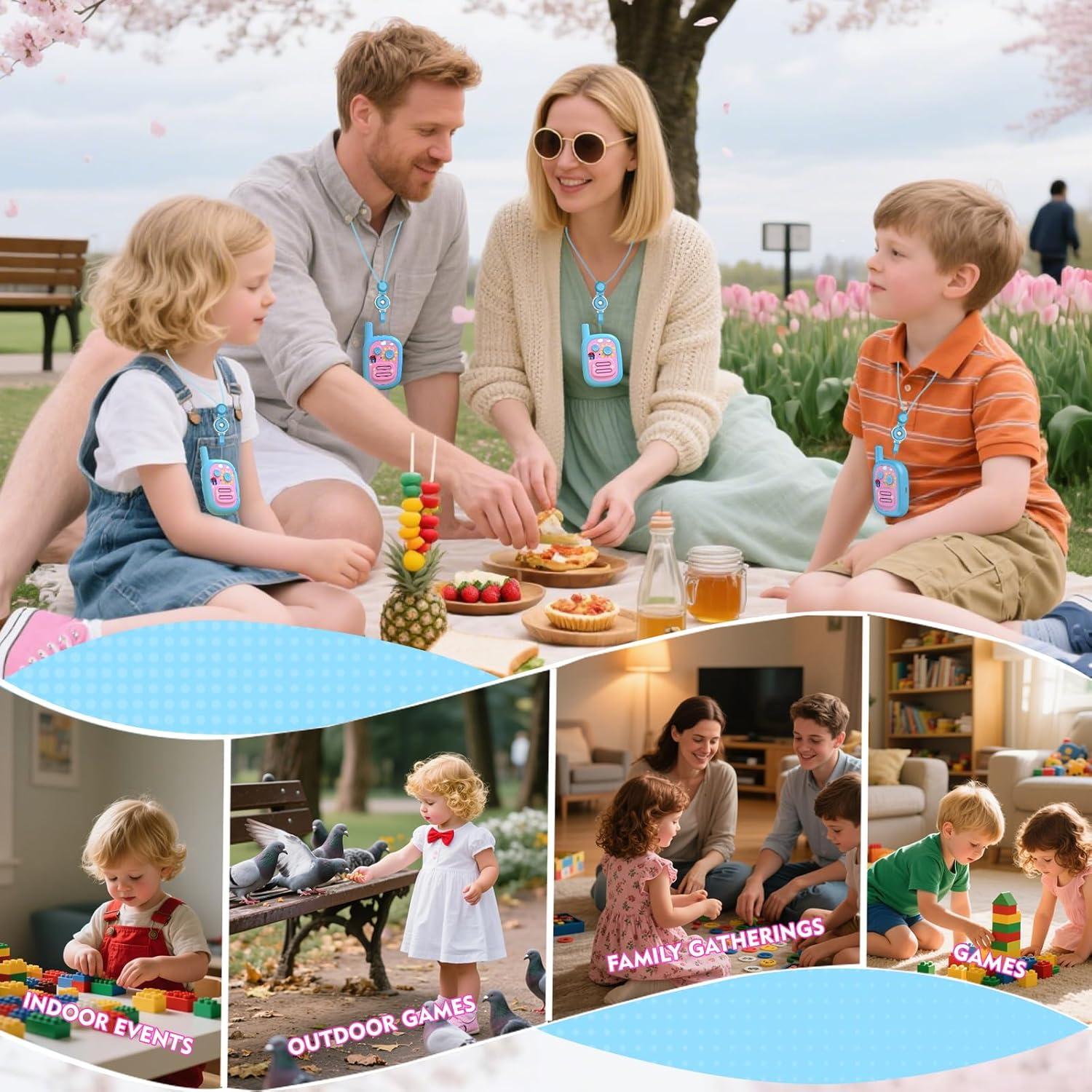 Walkie Talkies para Niños BUKEWIT 2 Pack Azul 304.8m