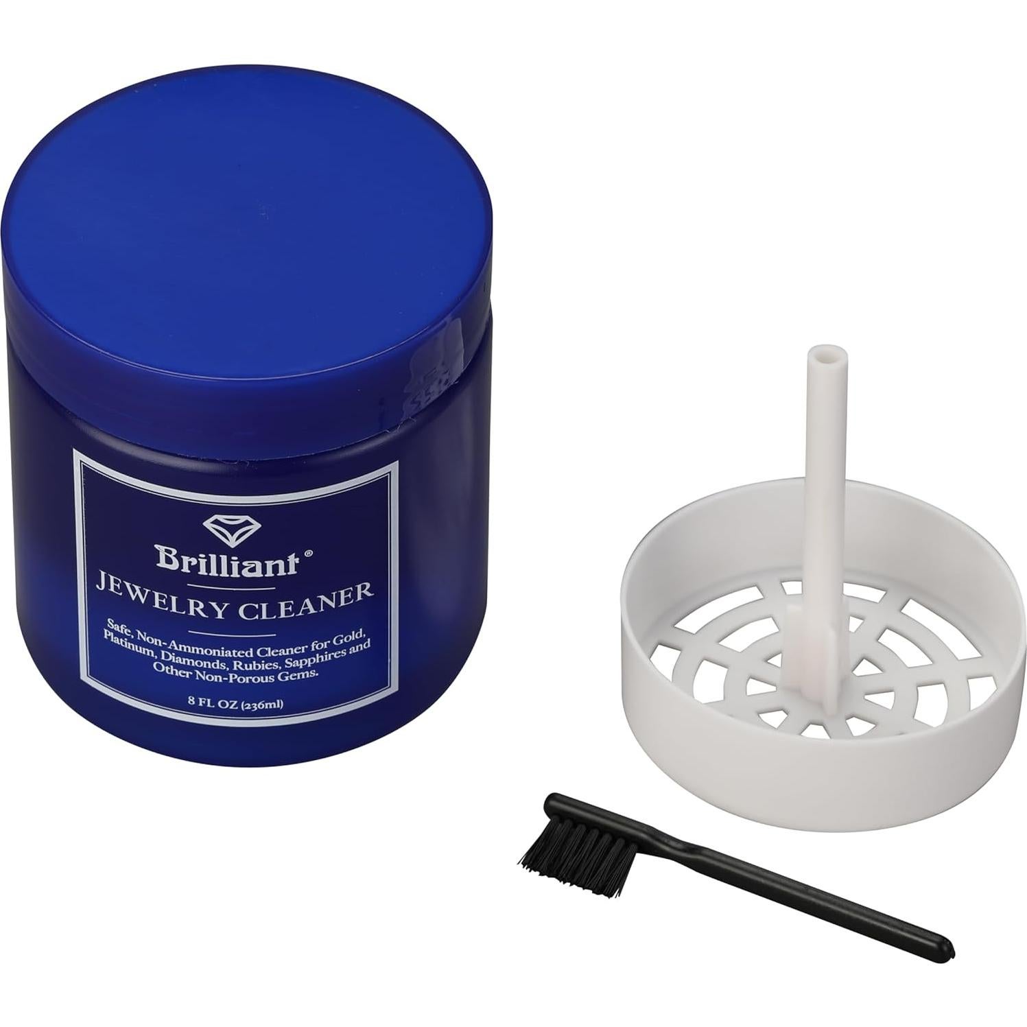 Limpiador de Joyería Brillante 236.6 ml - Oro, Platino, Gemas
