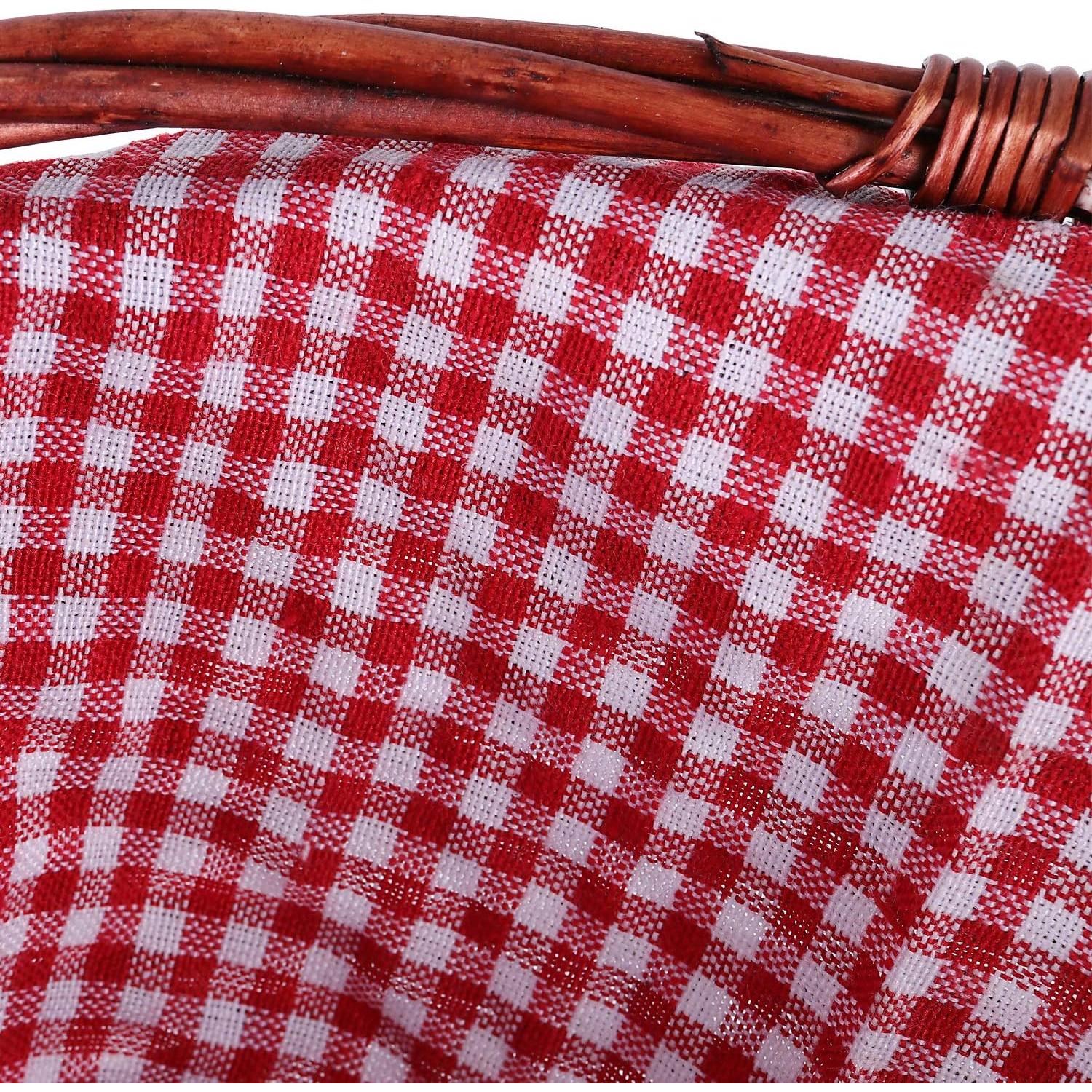 Cesta Tejida de Mimbre KINJOEK con Forro de Lino 35.8x27.9cm