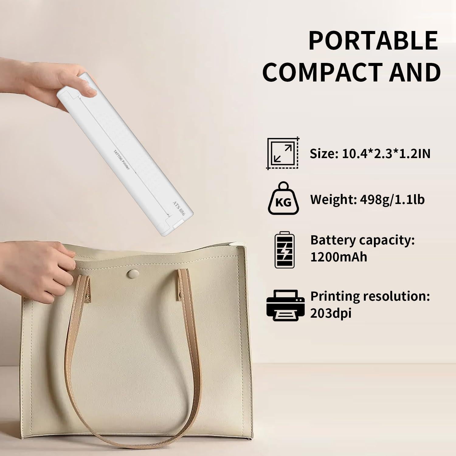 Impresora de Plantillas de Tatuaje YILONG ATS886 Inalámbrica Bluetooth