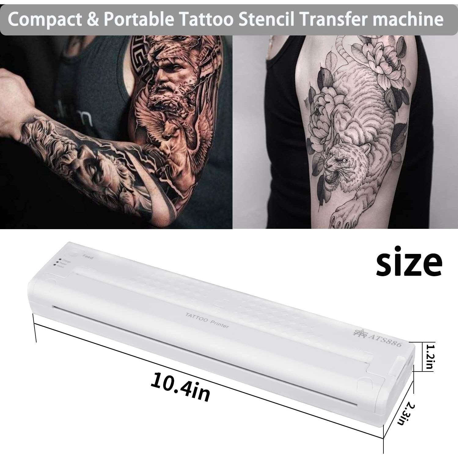 Impresora de Plantillas de Tatuaje YILONG ATS886 Inalámbrica Bluetooth