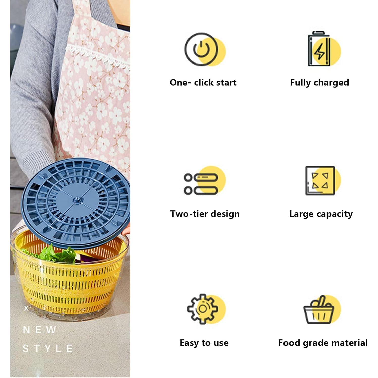 Secadora de Verduras Eléctrica Goldmeet 4L USB Azul