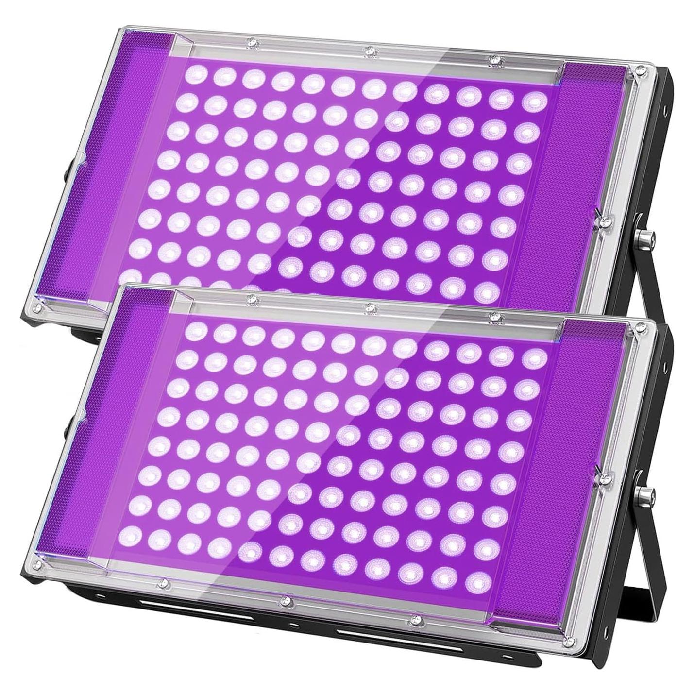 Luz Negra LED 100W AUROHOPE UV 385nm Impermeable IP66 Paquete 2