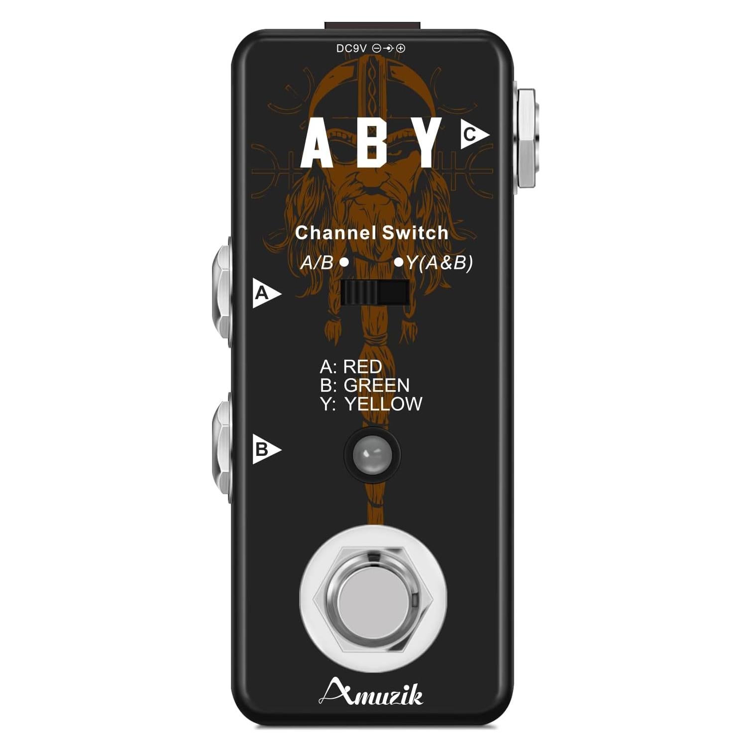 Pedal de Guitarra Amuzik ABY Box Selector True Bypass 9V