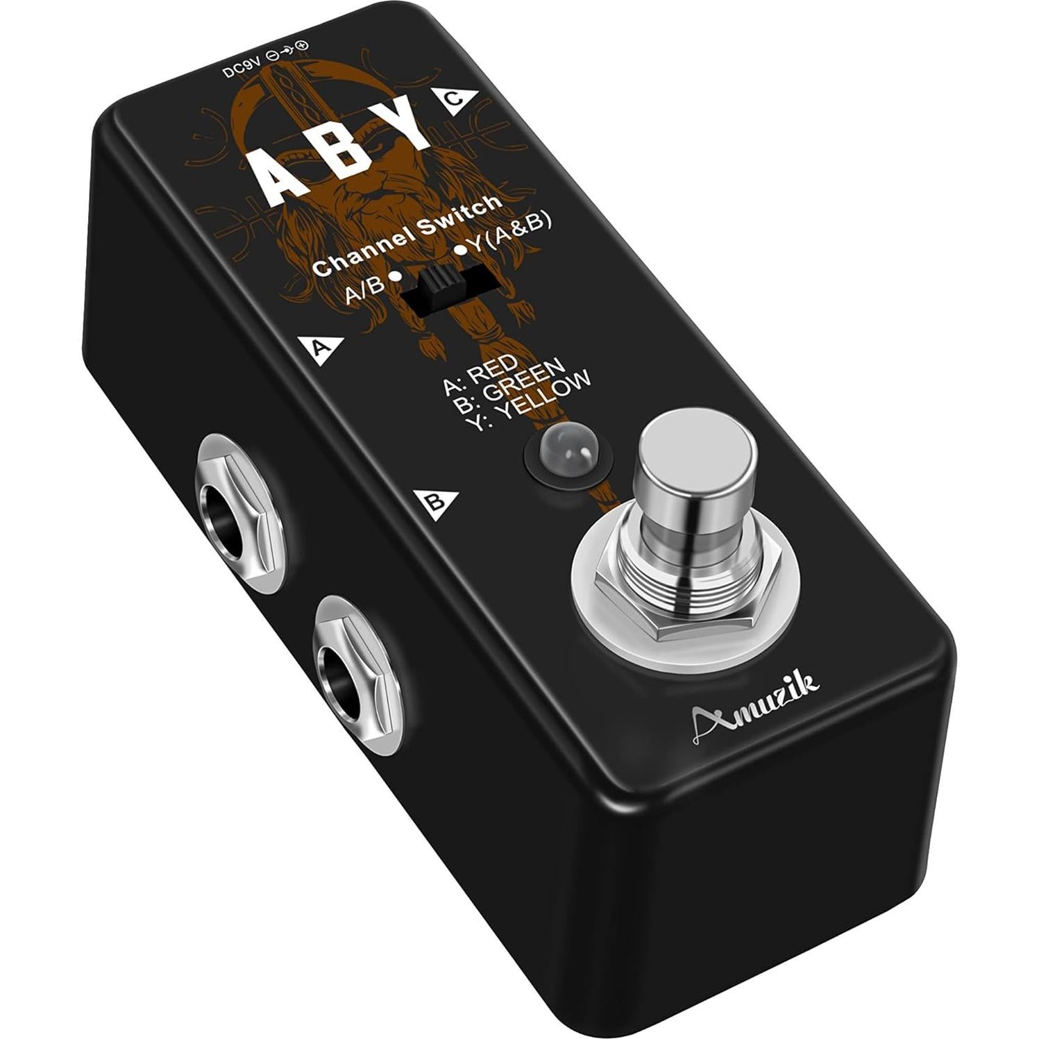 Pedal de Guitarra Amuzik ABY Box Selector True Bypass 9V