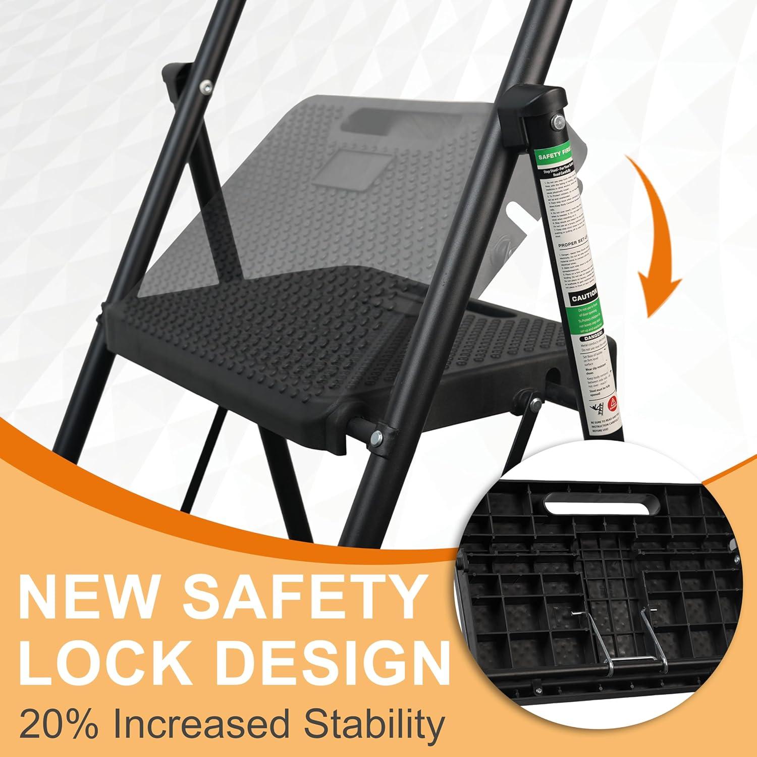 Escalera de 3 peldaños Arbusb Plegable Antideslizante