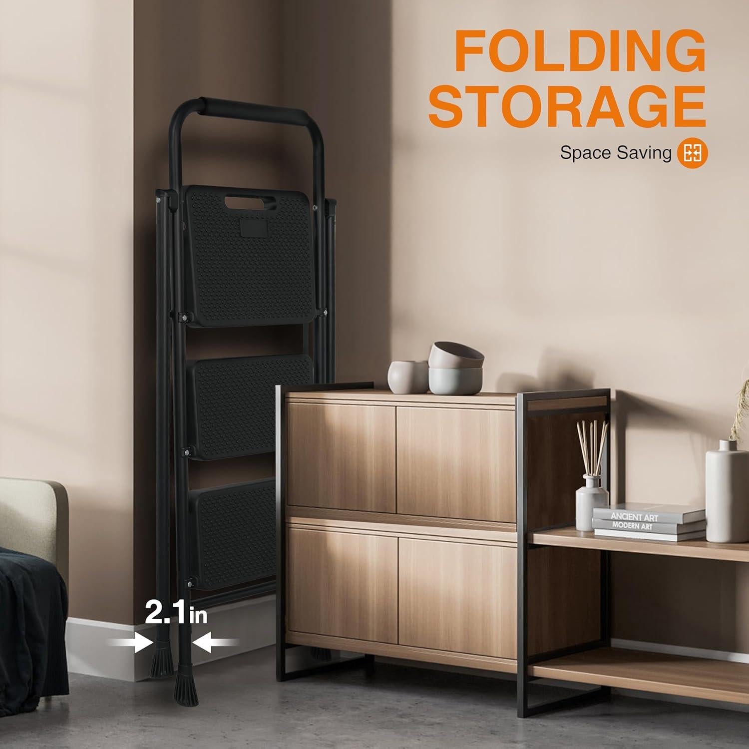 Escalera de 3 peldaños Arbusb Plegable Antideslizante