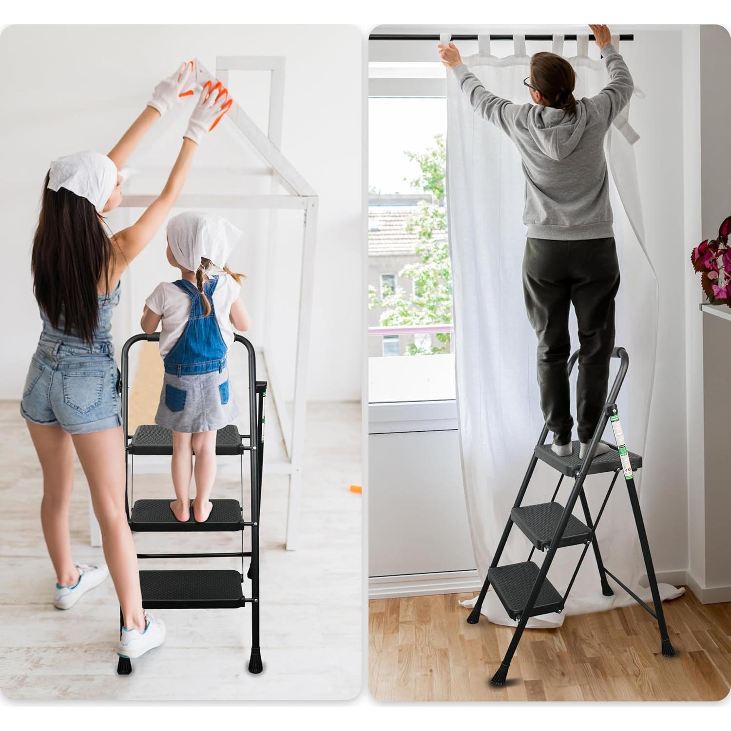 Escalera de 3 peldaños Arbusb Plegable Antideslizante