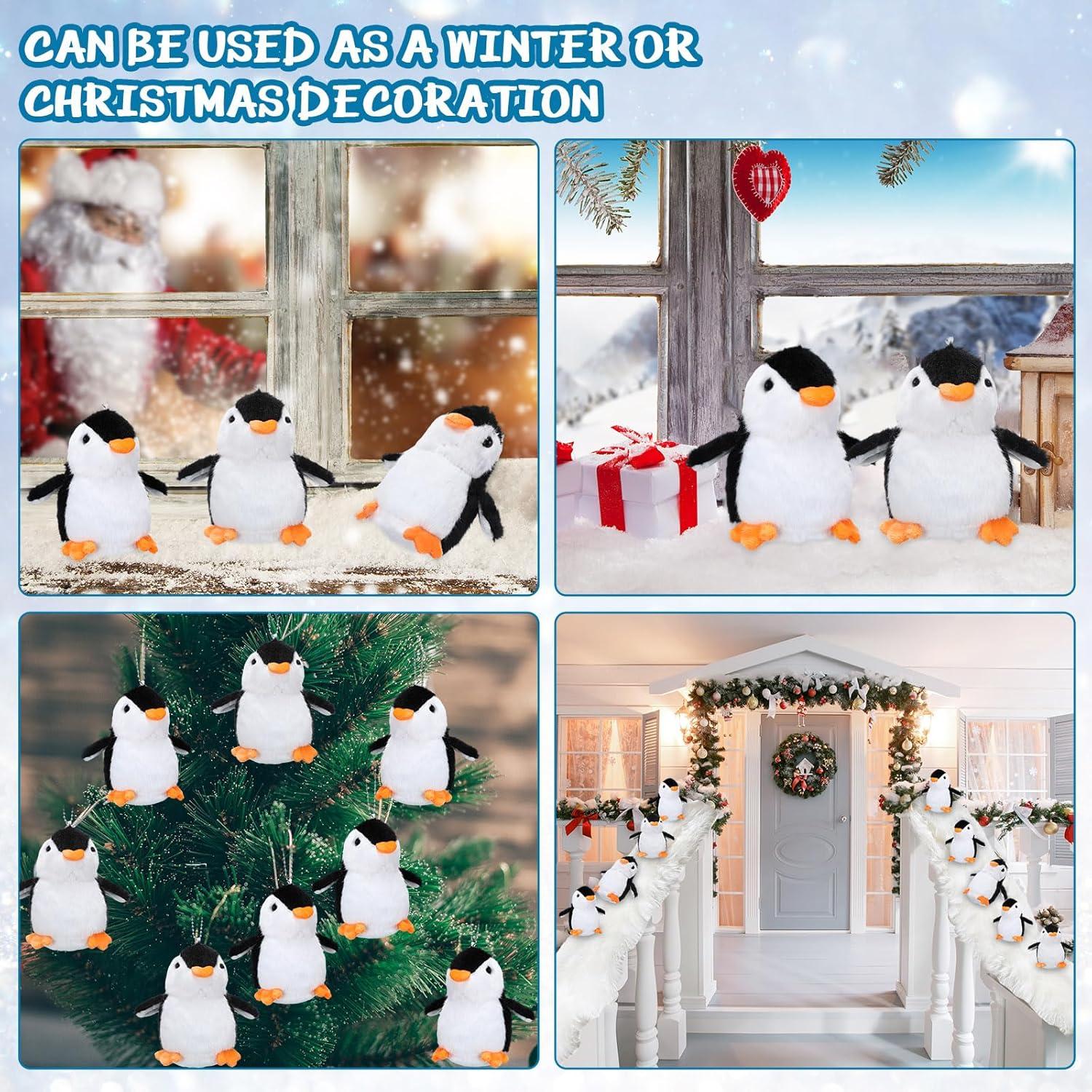 Shappy 24 Pcs Mini Peluche Pingüino 14 cm Regalos Invierno