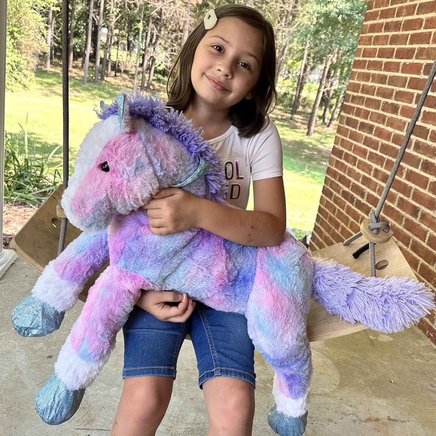 Caballo de Peluche Grande Tezituor 89 cm Azul Suave