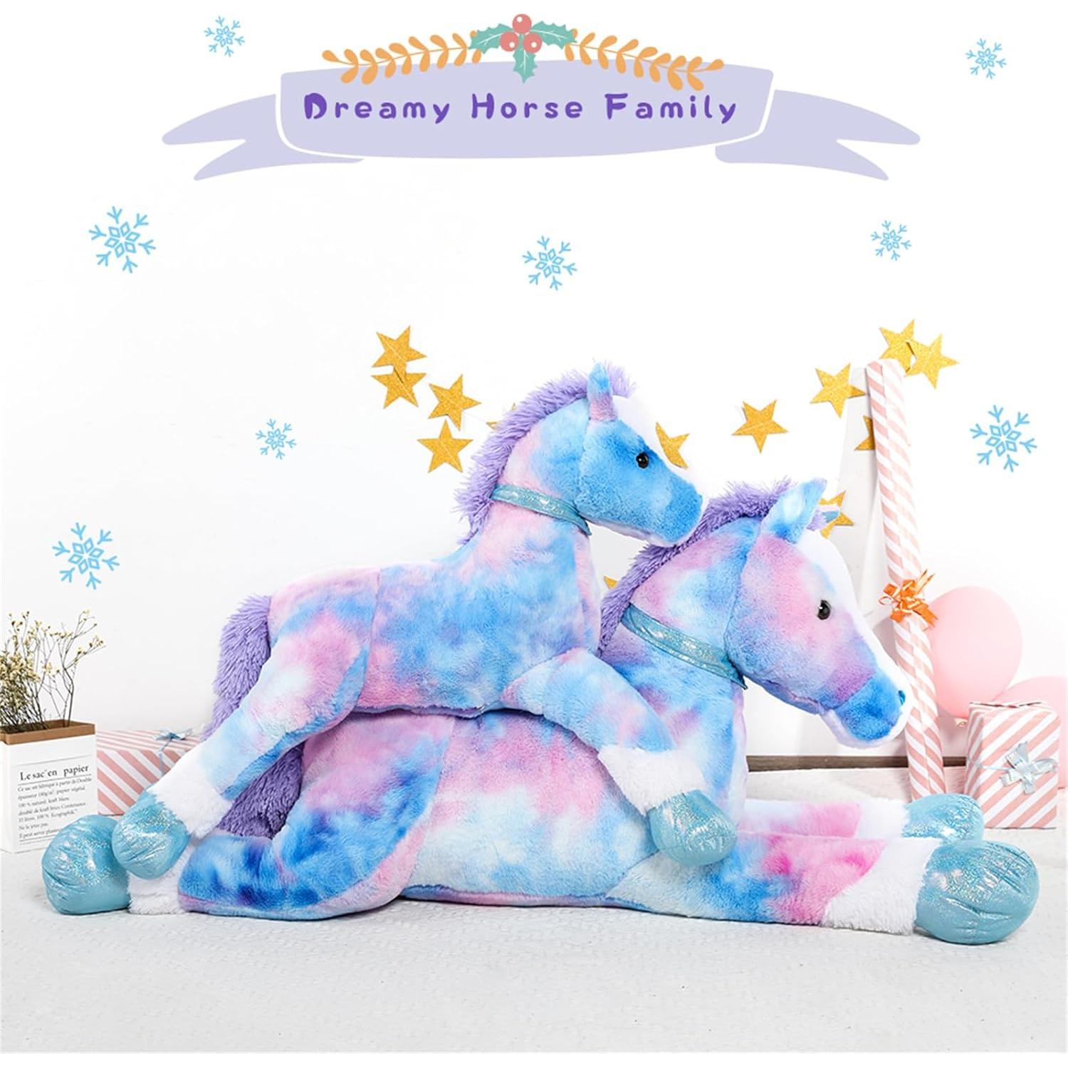 Caballo de Peluche Grande Tezituor 89 cm Azul Suave