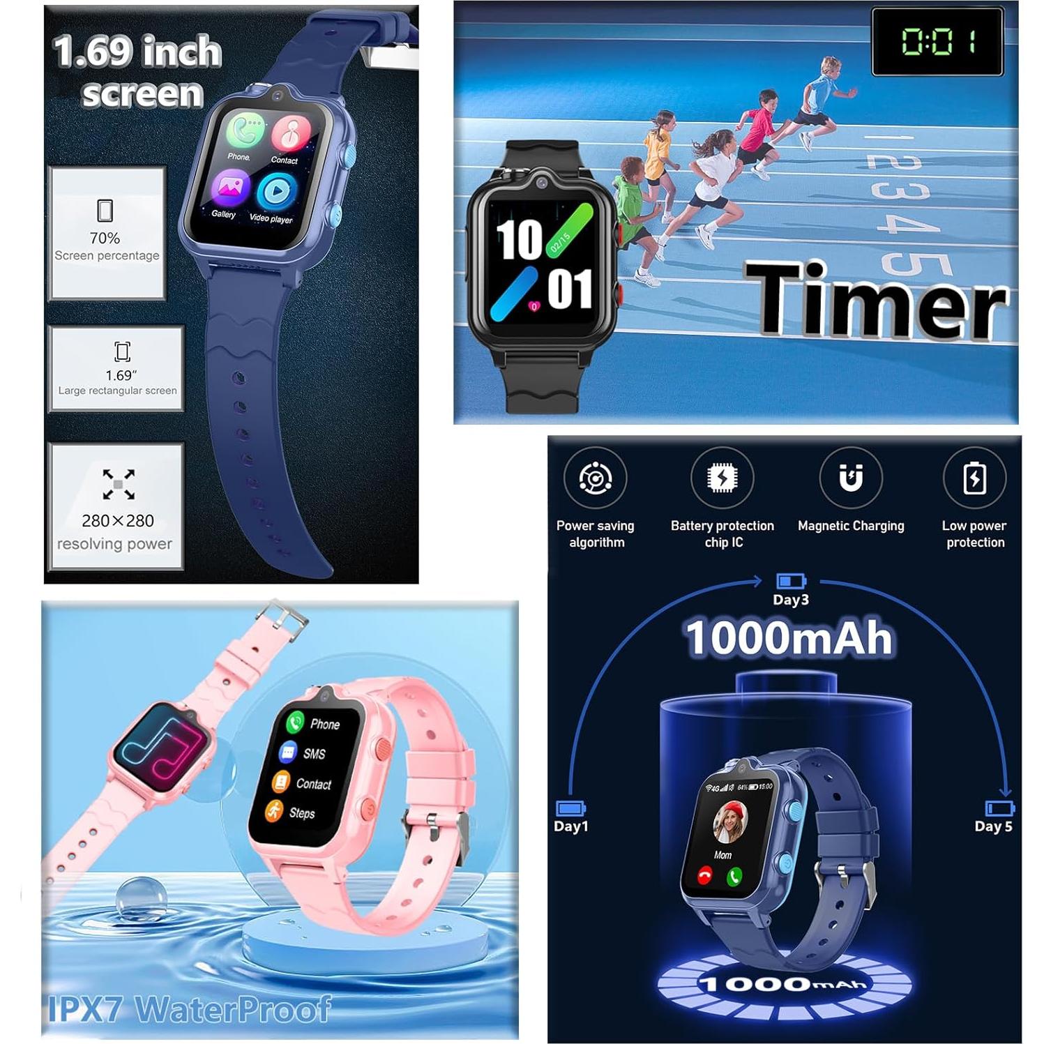 Reloj Inteligente para Niños DDIOYIUR 4G GPS 1.69" Bluetooth