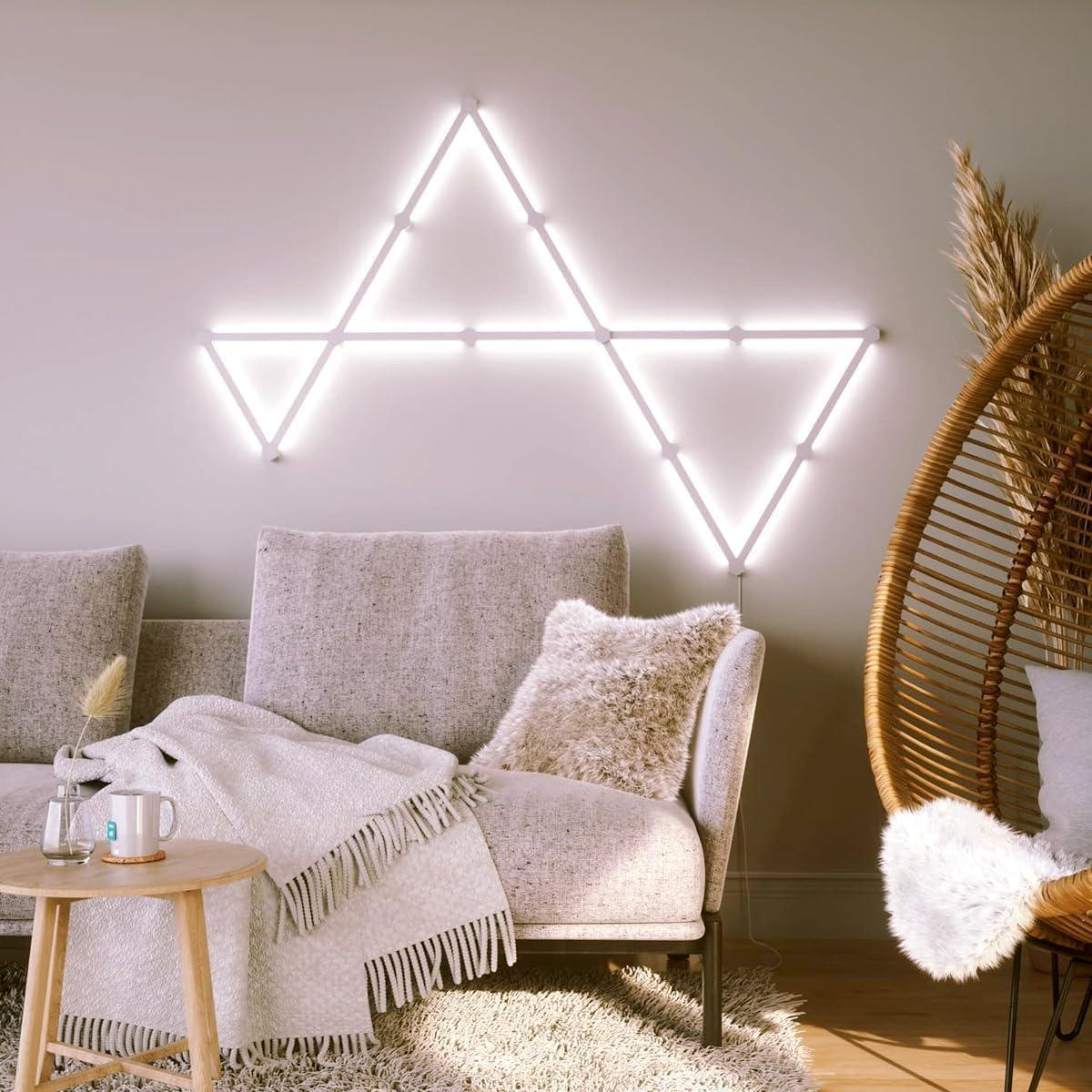 Luz de Pared Inteligente RGBIC VKTEKLAB 6 Líneas Blancas WiFi