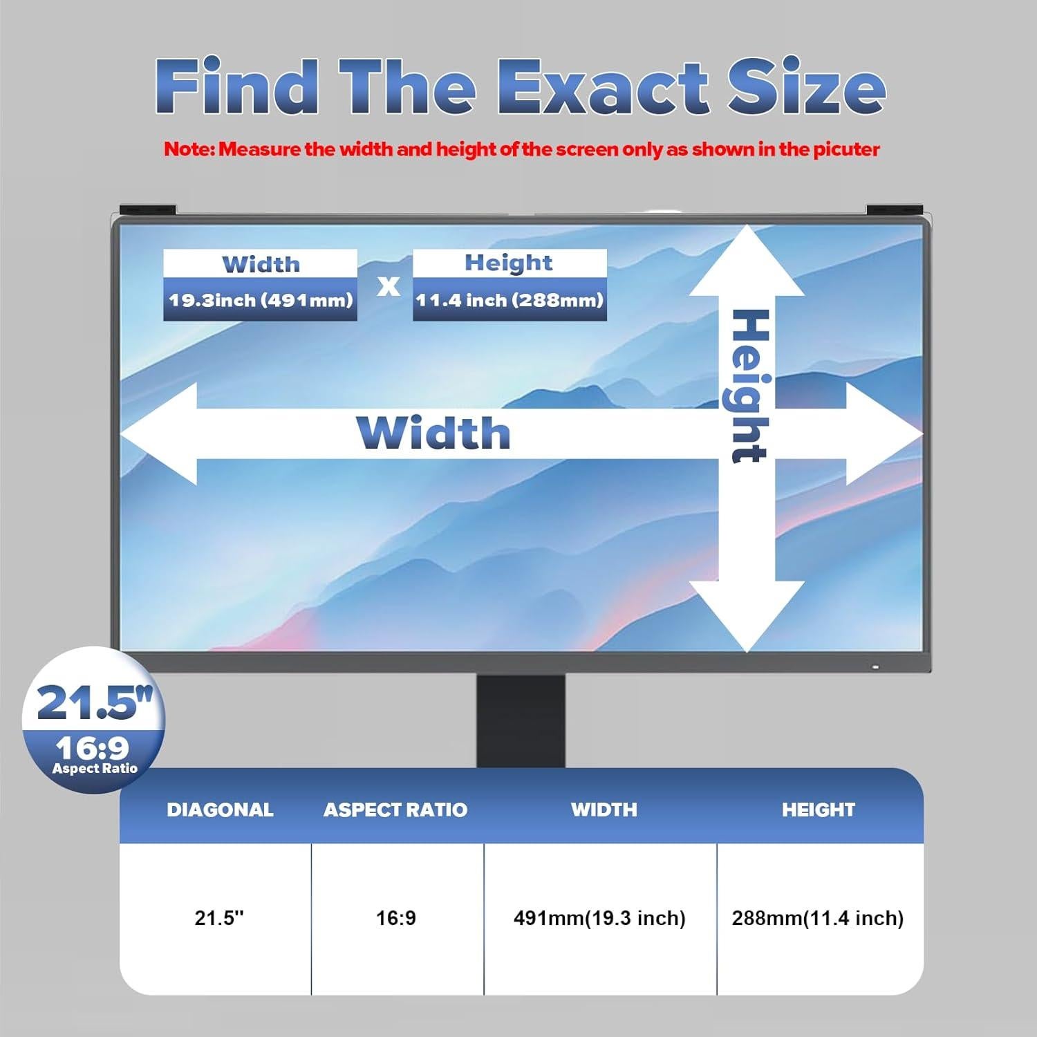 Filtro de Pantalla de Privacidad Verponity 21.5" Dureza 9H