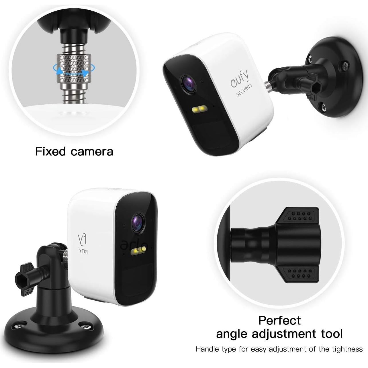 Soporte de Pared Ajustable VOMENC para Eufycam 2C/2 Pro - 2PACK Negro