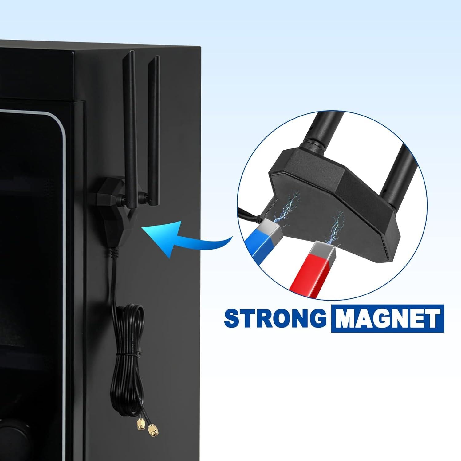 Antena WiFi Doble Banda Eightwood 8dBi RP-SMA 1.98m para PC