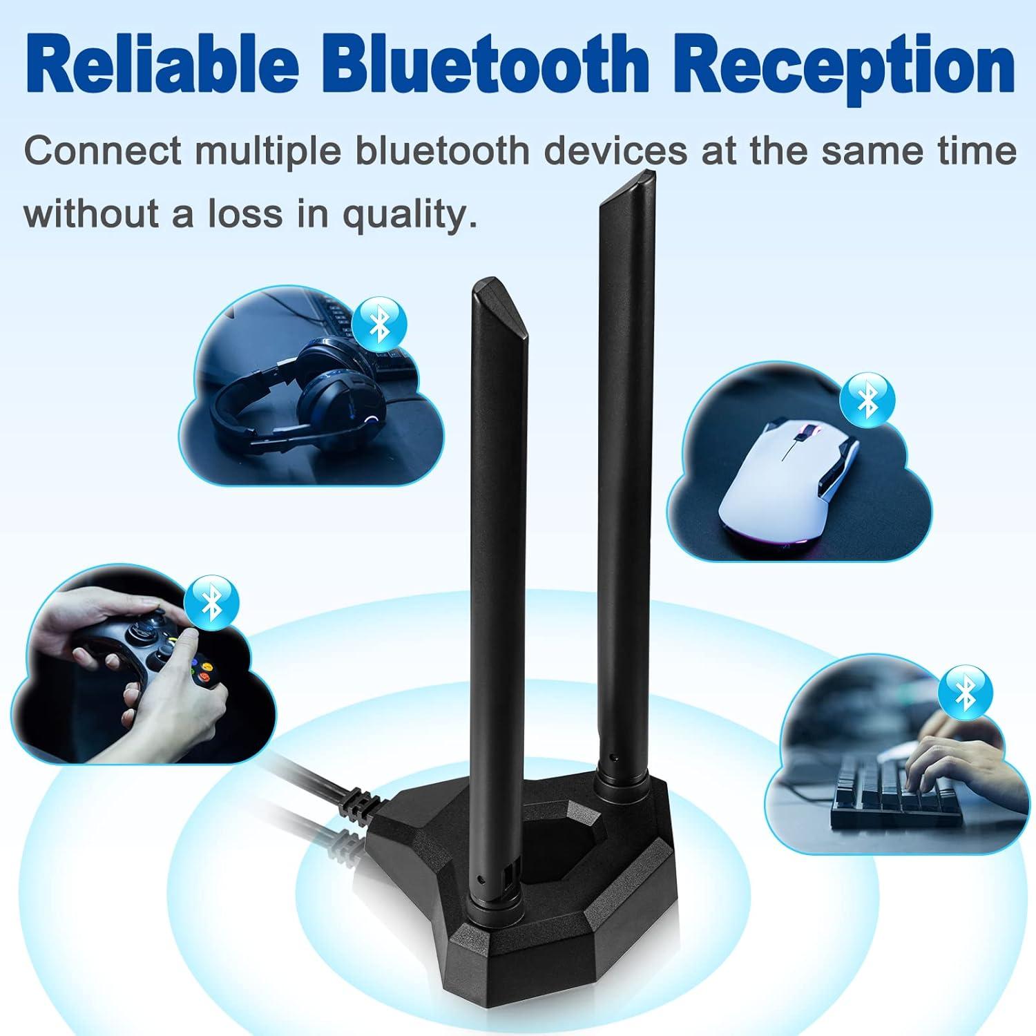 Antena WiFi Doble Banda Eightwood 8dBi RP-SMA 1.98m para PC