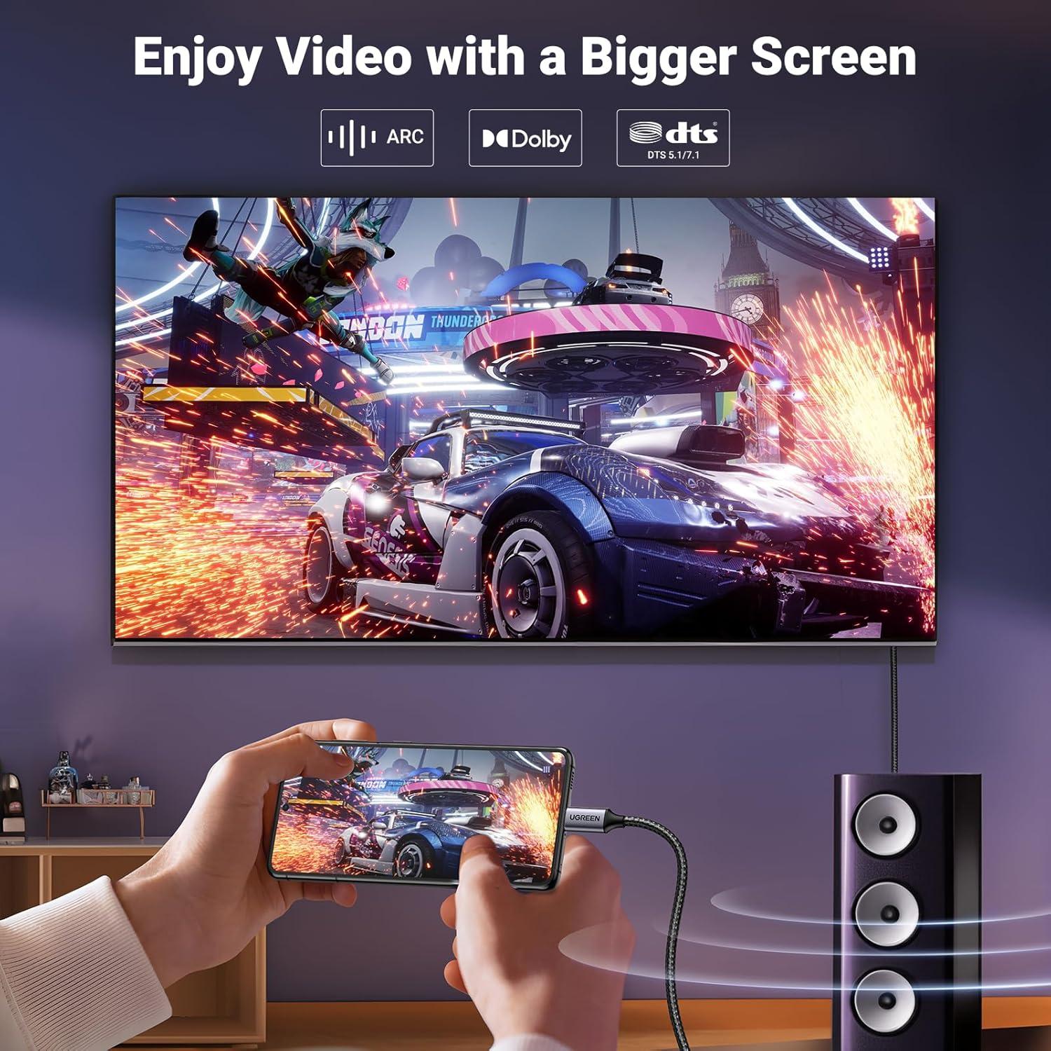 Cable UGREEN USB-C a HDMI 8K 2.0m 48Gbps Thunderbolt 4