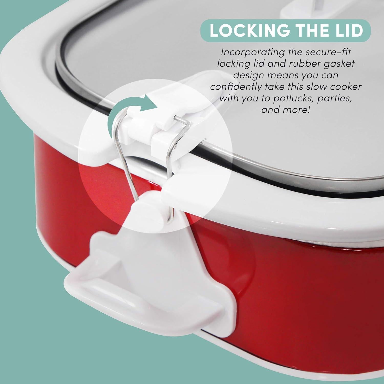 Olla de Cocción Lenta Elite Gourmet MST-5240 3.3L Roja